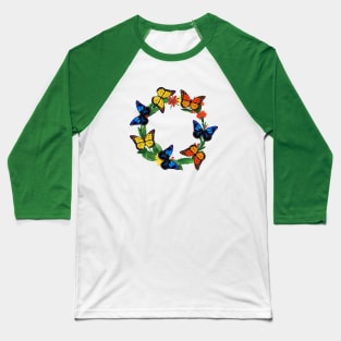 Butterflies on wreath Baseball T-Shirt